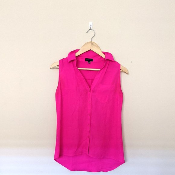 EXPRESS bright pink sleeveless shirt - Picture 1 of 2